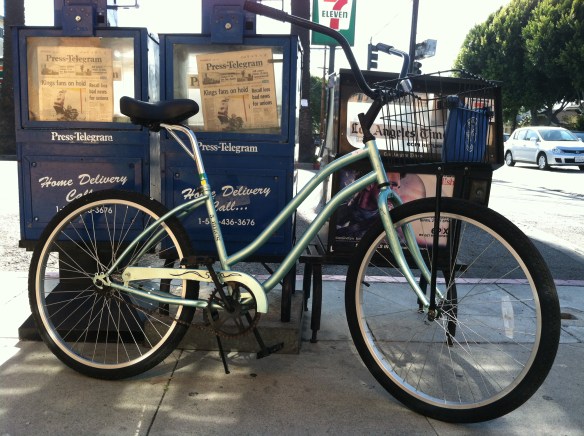 Delivery Beach Cruiser Bike with Custom Laid Back Seat Post, built for film production